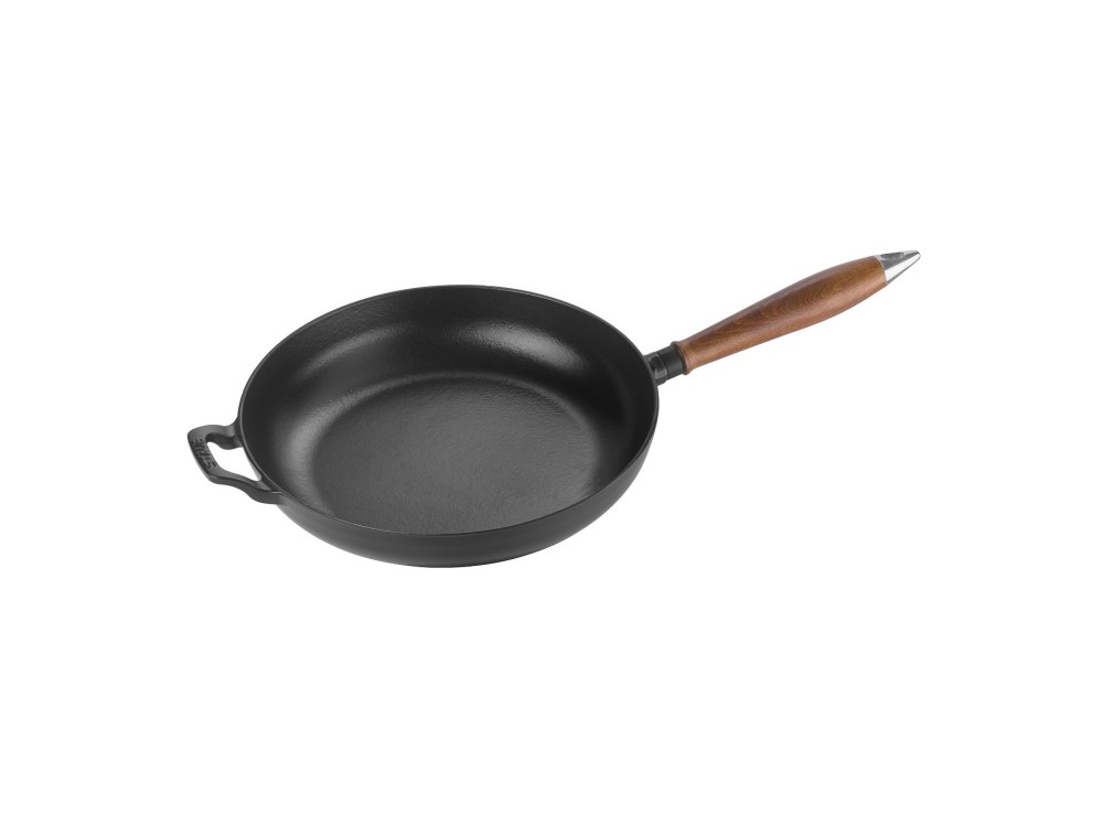 Винтаж круглая, 28 см, с деревянной ручкой, черная 12302823 в фирменном магазине Staub