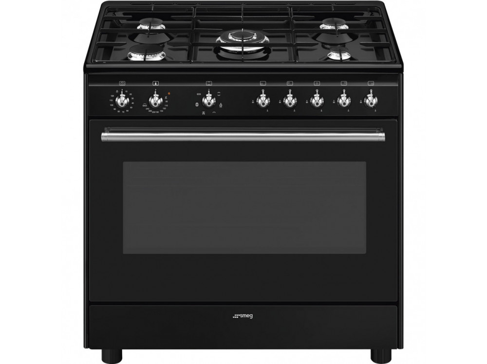 Отдельностоящий варочный центр, 90х60 см Smeg CX91GMBL, чёрный CX91GMBL в фирменном магазине Smeg