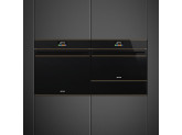 Многофункциональный духовой шкаф с функцией пароувлажнения, 60 см, Чёрный Smeg SFP6604STNR