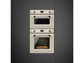 Компактный духовой шкаф, комбинированный с микроволновой печью, 45 см, Кремовый Smeg SF4920MCP