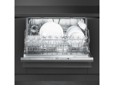 Полностью встраиваемая горизонтальная посудомоечная машина, 90 см, Серебристый Smeg STO905