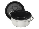 Кокот Staub круглый, 22 см, 2,6 л, белый трюфель