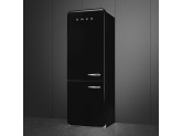 Отдельностоящий двухдверный холодильник, стиль 50-х годов, 70 см, Чёрный Smeg FAB38LBL