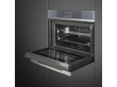 Компактный духовой шкаф, комбинированный с микроволновой печью, 60 см, Серебристый Smeg SF4104WMCS