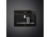 Автоматическая кофемашина, 60 см, высота 45 см, черное стекло Eclipse, медный профиль
