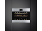 Холодильный шкаф для вина встраиваемый, 45 см, Нержавеющая сталь Smeg CVI318RWX2