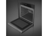 Многофункциональный духовой шкаф SMEG SO6202M2B, комбинированный с микроволновой печью, 60 см, 11 функций, чёрное стекло