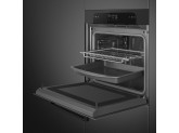 Многофункциональный духовой шкаф SMEG SO6202M2B, комбинированный с микроволновой печью, 60 см, 11 функций, чёрное стекло