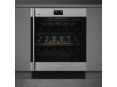 Холодильный шкаф для вина встраиваемый, 82 см, Нержавеющая сталь Smeg CVI338RWX2