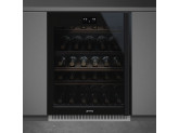 Холодильный шкаф для вина встраиваемый, 82 см, Чёрный Smeg CVI638LWN3