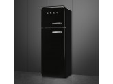 Отдельностоящий двухдверный холодильник, стиль 50-х годов, 60 см, Чёрный Smeg FAB30LBL5