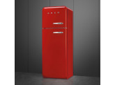 Отдельностоящий двухдверный холодильник, стиль 50-х годов, 60 см, Красный Smeg FAB30LRD3