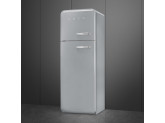 Отдельностоящий двухдверный холодильник, стиль 50-х годов, 60 см, Серебристый Smeg FAB30LSV3