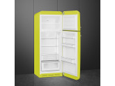 Отдельностоящий двухдверный холодильник, стиль 50-х годов, 60 см, Жёлтый Smeg FAB30RLI3