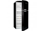 Отдельностоящий двухдверный холодильник, стиль 50-х годов, 80 см, Чёрный Smeg FAB50RBL