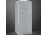 Отдельностоящий двухдверный холодильник, стиль 50-х годов, 80 см, Серебристый Smeg FAB50RSV