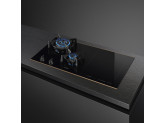 Комбинированная варочная панель газ + индукция, 75 см, Чёрный Smeg PM6721WLDR
