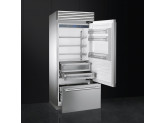 Отдельностоящий холодильник, 90 см, Нержавеющая сталь Smeg RF396RSIX