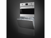 Компактный духовой шкаф, комбинированный с микроволновой печью, 60 см, Нержавеющая сталь Smeg SF4390MCX