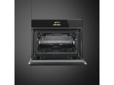 Компактный духовой шкаф, комбинированный с микроволновой печью, 60 см, Чёрный Smeg SF4604MCNX