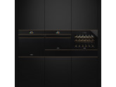 Компактный духовой шкаф, комбинированный с пароваркой, 60 см, Чёрный Smeg SF4604VCNR1