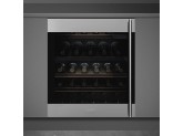 Холодильный шкаф для вина встраиваемый, 82 см, Нержавеющая сталь Smeg CVI338LX1