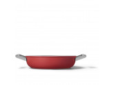 Сковорода глубокая с двумя ручками и крышкой, 28 см, Красная Smeg CKFD2811RDM