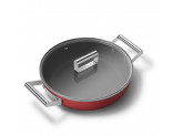 Сковорода глубокая с двумя ручками и крышкой, 28 см, Красная Smeg CKFD2811RDM