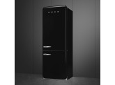 Отдельностоящий двухдверный холодильник, стиль 50-х годов, 70 см, Чёрный Smeg FAB38RBL5