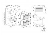 Компактный духовой шкаф, комбинированный с микроволновой печью, 60 см, Чёрный Smeg SF4604WMCNX