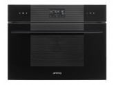 Компактный духовой шкаф, комбинированный с пароваркой, 45 см, Чёрный Smeg SO4102S3B3