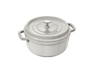 Кокот Staub круглый, 22 см, 2,6 л, белый трюфель