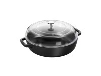Сотейник Staub со стеклянной крышкой, 28 см, черный