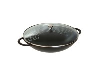 Вок Staub со стеклянной крышкой,  37 см, 5,7 л, черный (Уценка)