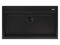 Мойка с накладным монтажом, необорачиваемая, чёрная Smeg VSGX860MN