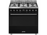 Отдельностоящий варочный центр, 90x60 см, Черный Smeg C9GMN9-1