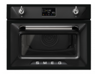 Компактный духовой шкаф, комбинированный с микроволновой печью, 60 см, Чёрный Smeg SO4902M1N