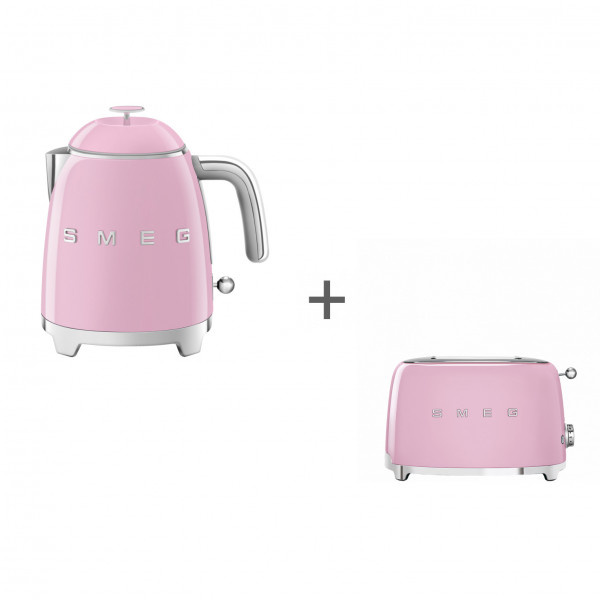 Набор Smeg чайник KLF05PKEU + тостер TSF01PKEU Розовый