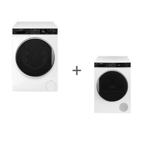 Стиральная машина Smeg WM3T04RU4 + Отдельностоящая сушильная машина, Белый Smeg DT393RU4 вместе дешевле!