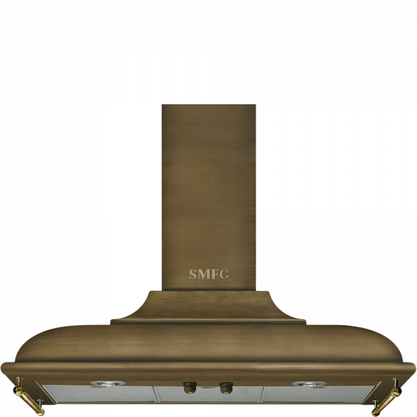 Вытяжка настенная декоративная, 89,5 см, Латунь Smeg KC19OTE - Вытяжки ...