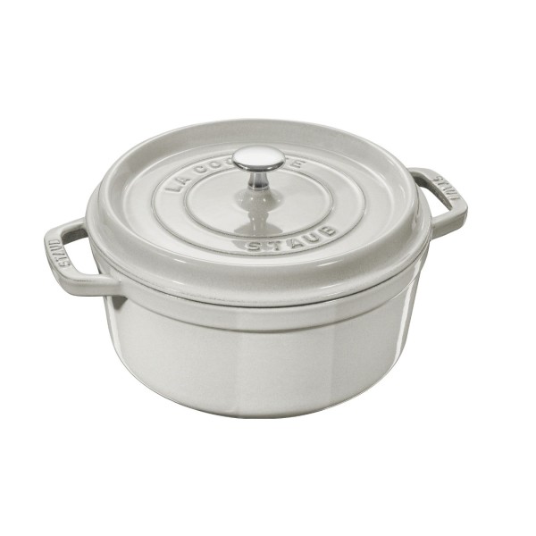 Кокот Staub круглый, 28 см, 6,7 л, белый трюфель