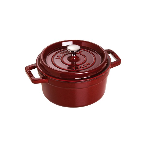 Кокот Staub круглый, 22 см, 2,6 л, гранатовый