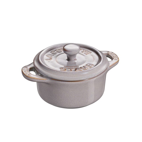 Мини-кокот Staub круглый, 10 см, античный серый