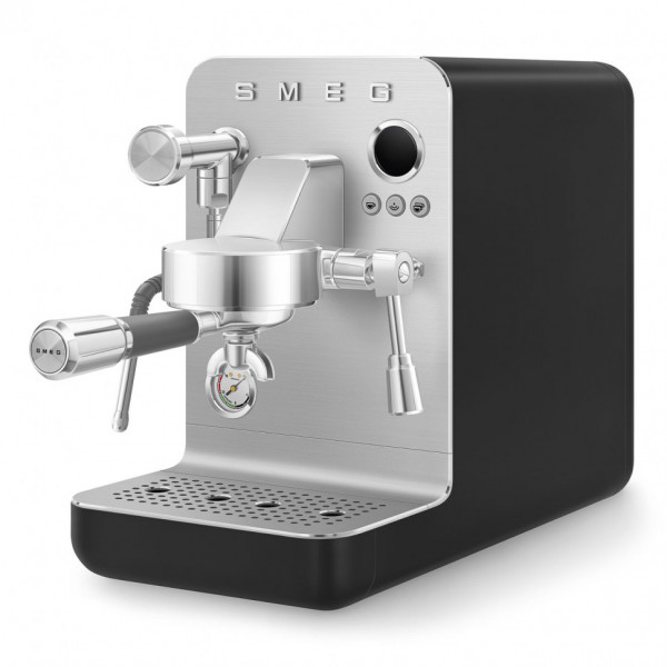Рожковая эспрессо кофемашина Smeg EMC02BLMEU, цвет Чёрный матовый ...