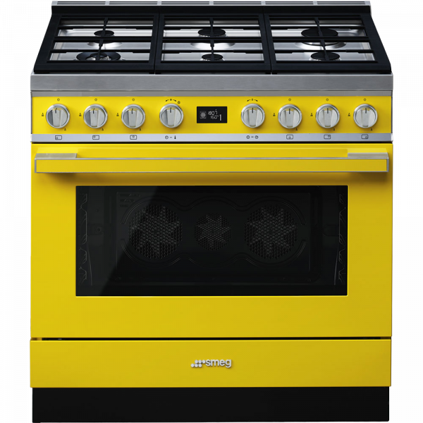 Отдельностоящий варочный центр, 90х60 см, Жёлтый Smeg CPF9GMYW