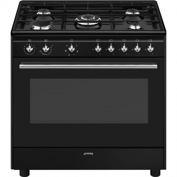 Отдельностоящий варочный центр, 90х60 см Smeg CX91GMBL, чёрный