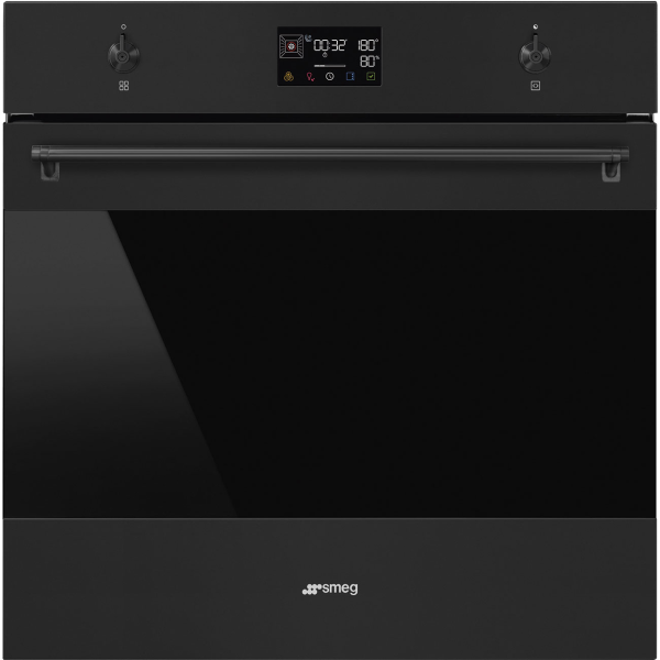 Многофункциональный духовой шкаф с пиролизом, 60 см, Чёрный матовый Smeg SOP6302S2PN