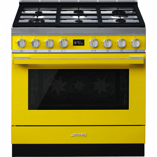 Отдельностоящий варочный центр, 90х60 см, Жёлтый Smeg CPF9GPYW
