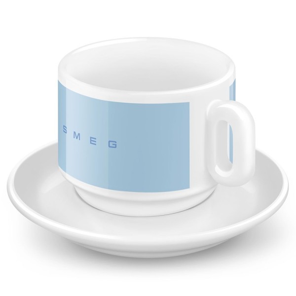 Набор из 2 чашек для капучино SMEG CCSF01PB, Пастельный голубой