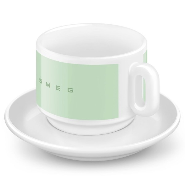 Набор из 2 чашек для капучино SMEG CCSF01PG, Пастельный зеленый